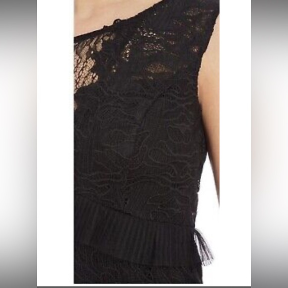 Bardot Ruffle Trim Black Lace Sheath Dress Size 6 - Picture 3 of 14